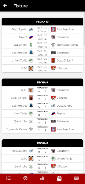 Fixture por fecha
